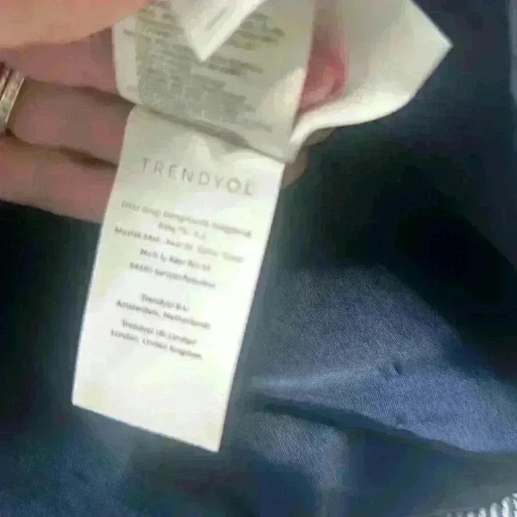 NWT Trendyol Blue Herringbone Tweed Blazer Sz 8 Item#20 - Picture 13 of 14